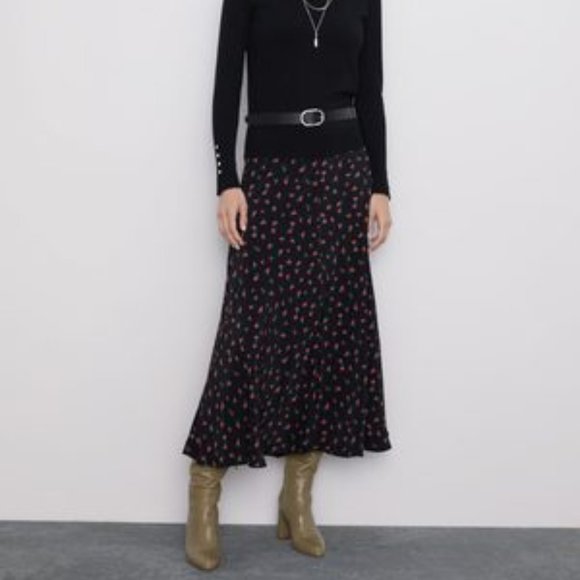 Zara Floral Print Boho Midi Skirt (NWT) - Picture 11 of 15